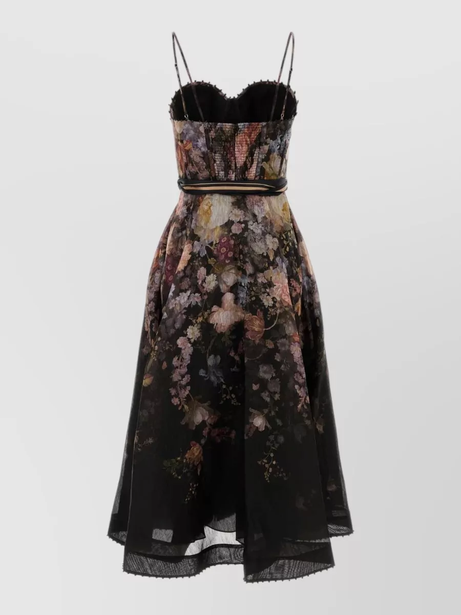 Zimmermann Silk Linen Printed Midi Dress