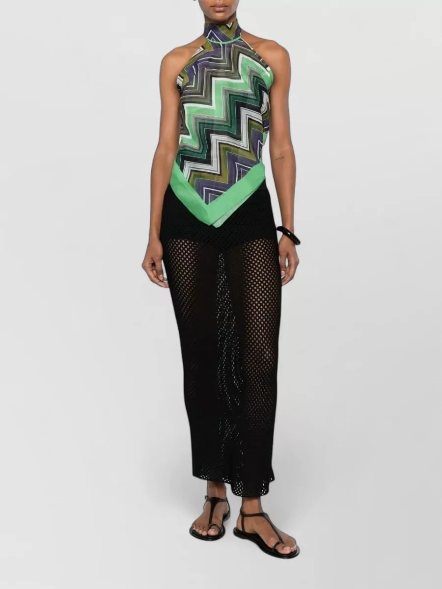 Missoni Zigzag-Print Halterneck Sleeveless Beach Cover-Up