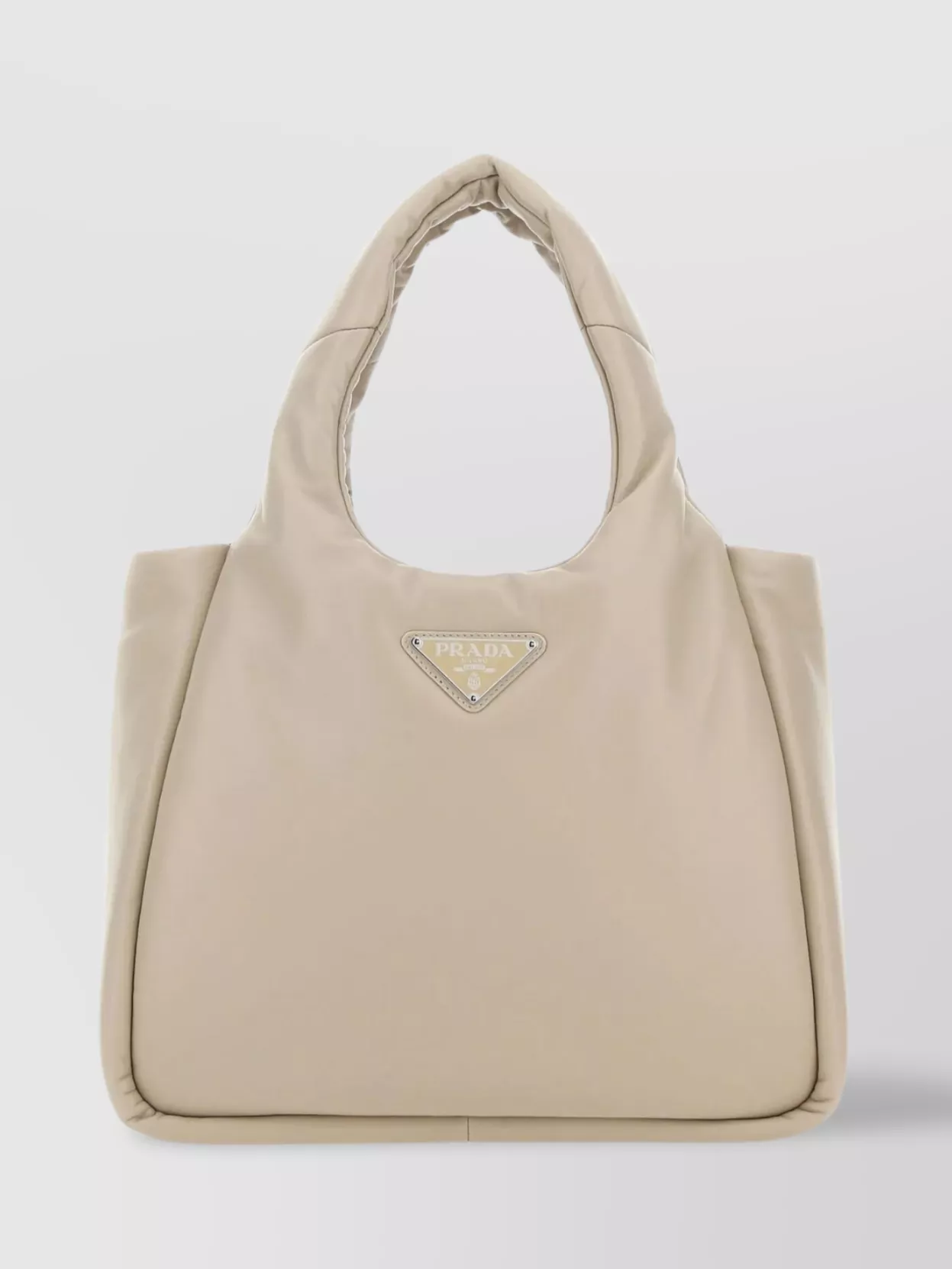 Shop Prada Nappa Leather Tote Bag In Cream