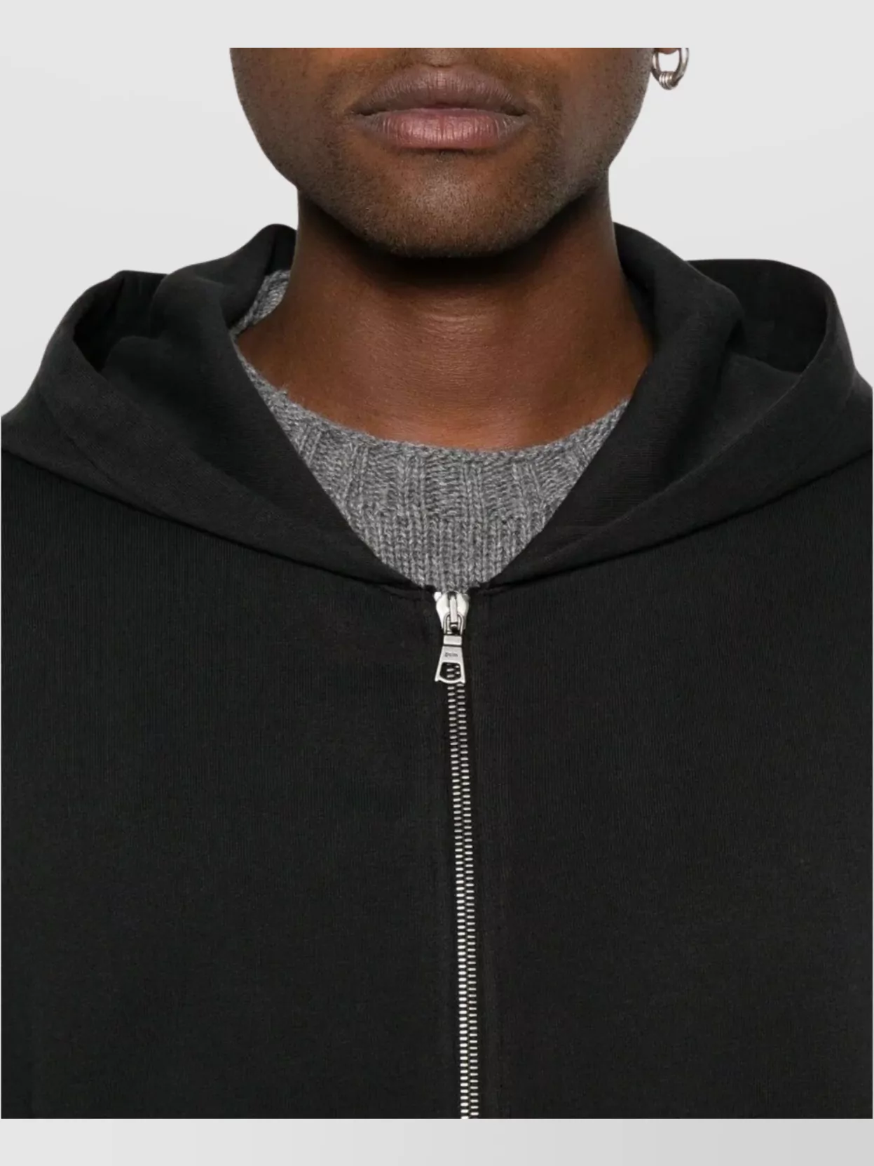 Palm Angels Curved Logo Zipped Hoody