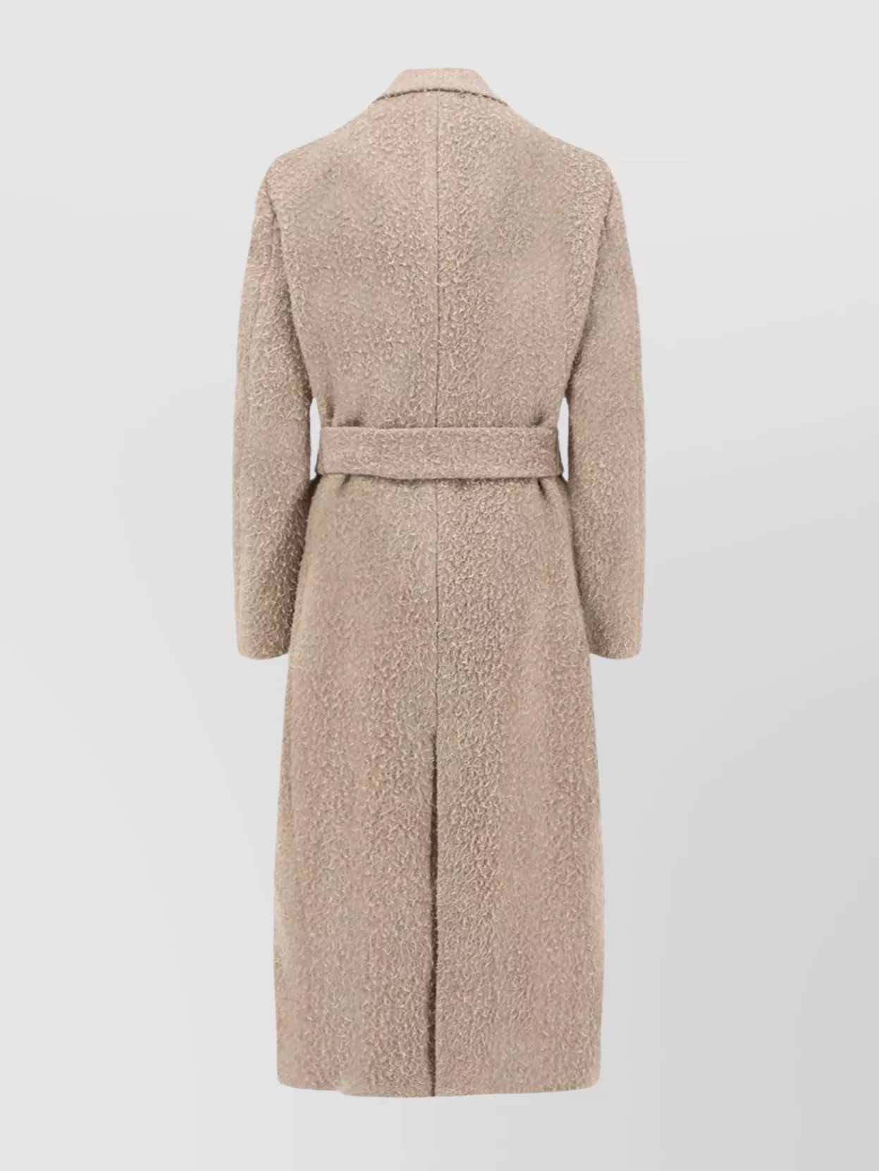 Golden Goose Double-breasted Coat Belted At The Waist In Neutral