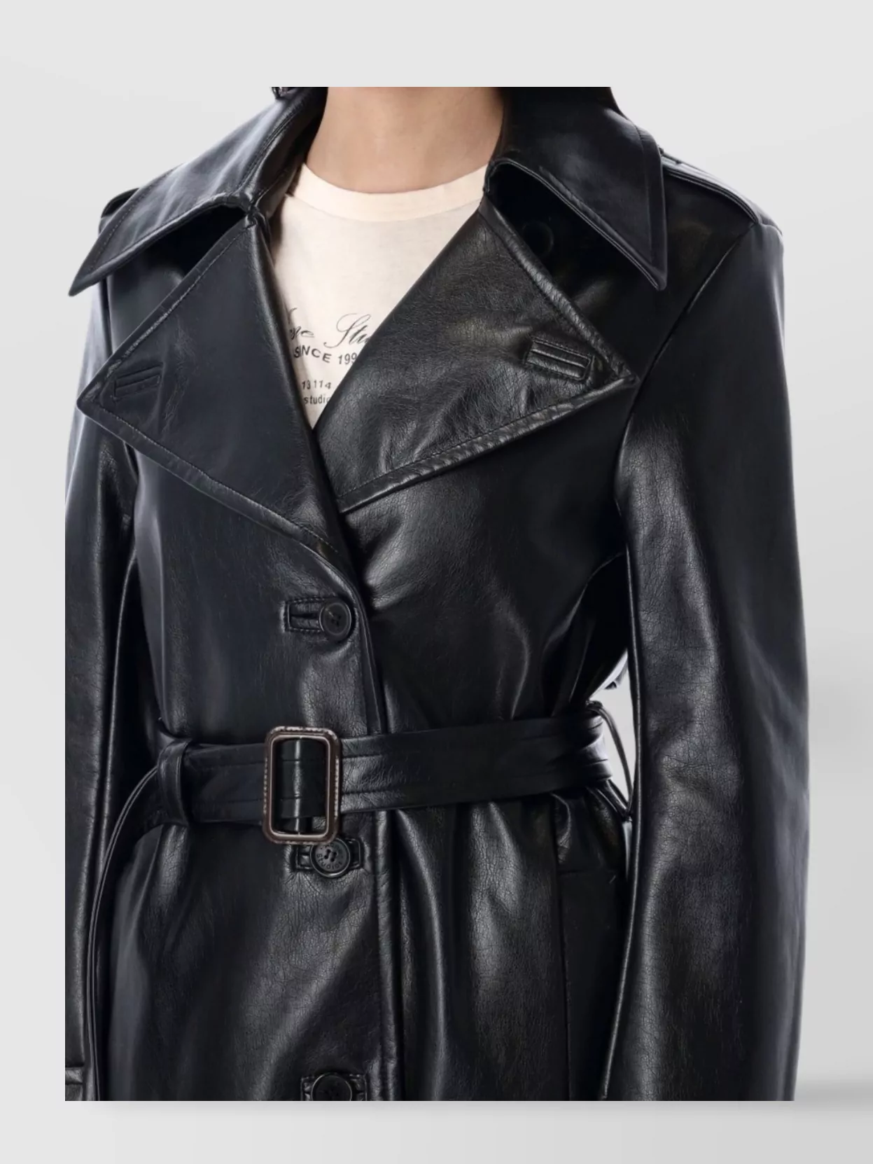 Acne Studios Leather Trench With Belt And Buckle