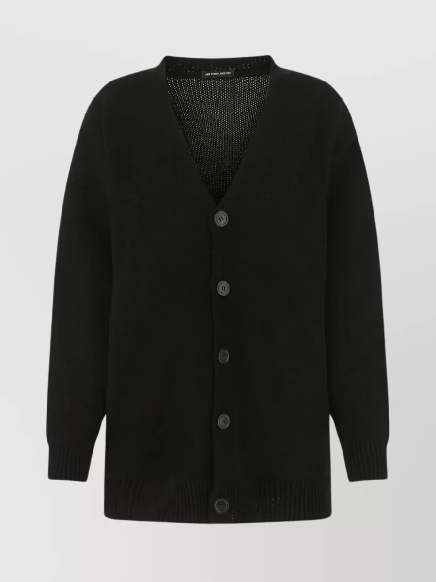 Shop Ann Demeulemeester Chic Oversized Knitwear With V-neck In Black