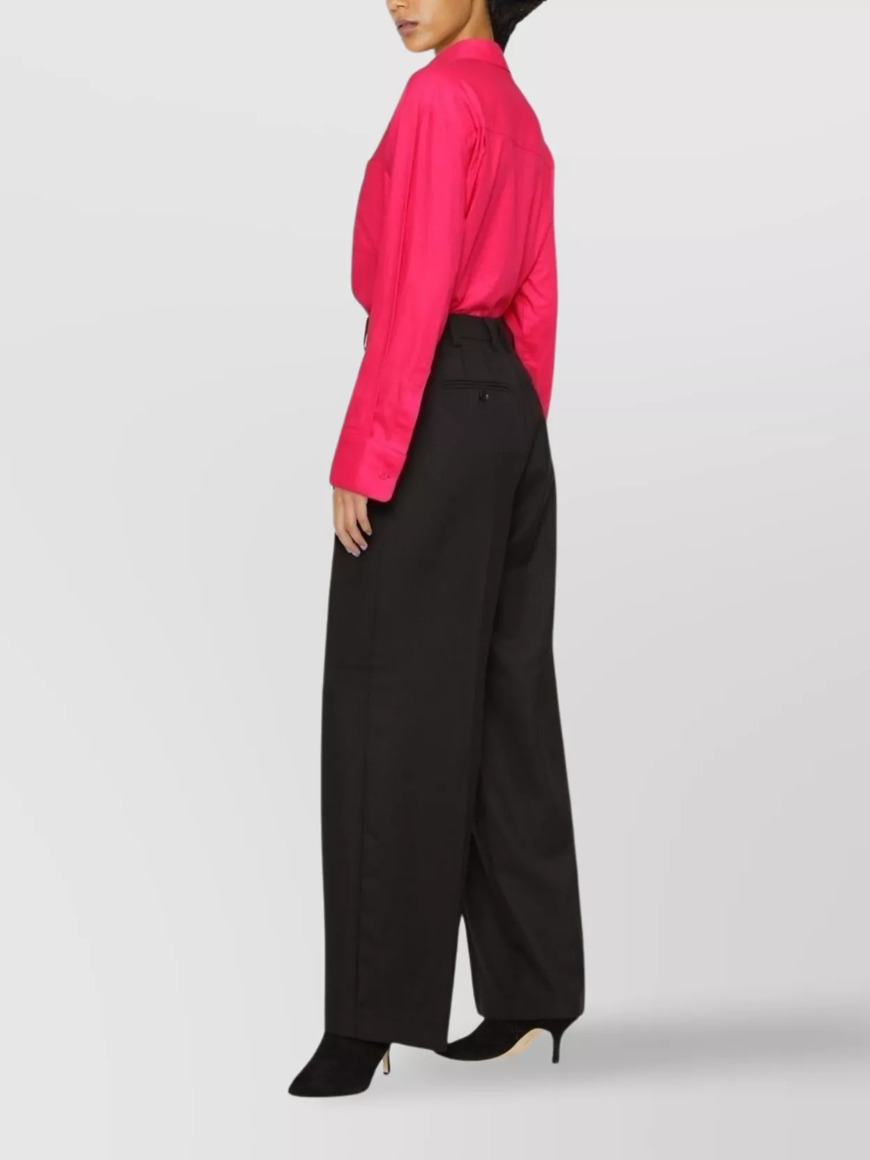Filippa K Wide Leg Wool Trousers With Pleated Design