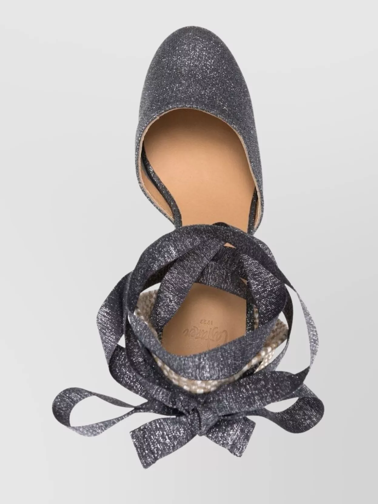 CASTAñER GLITTER FINISH RAFFIA WEDGE ESPADRILLES