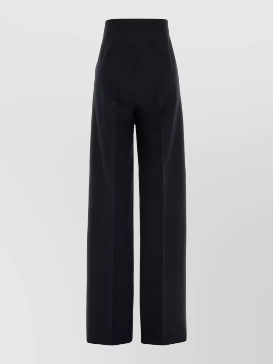 Max Mara Virgin Wool High-Rise Pleated Wide-Leg Trousers