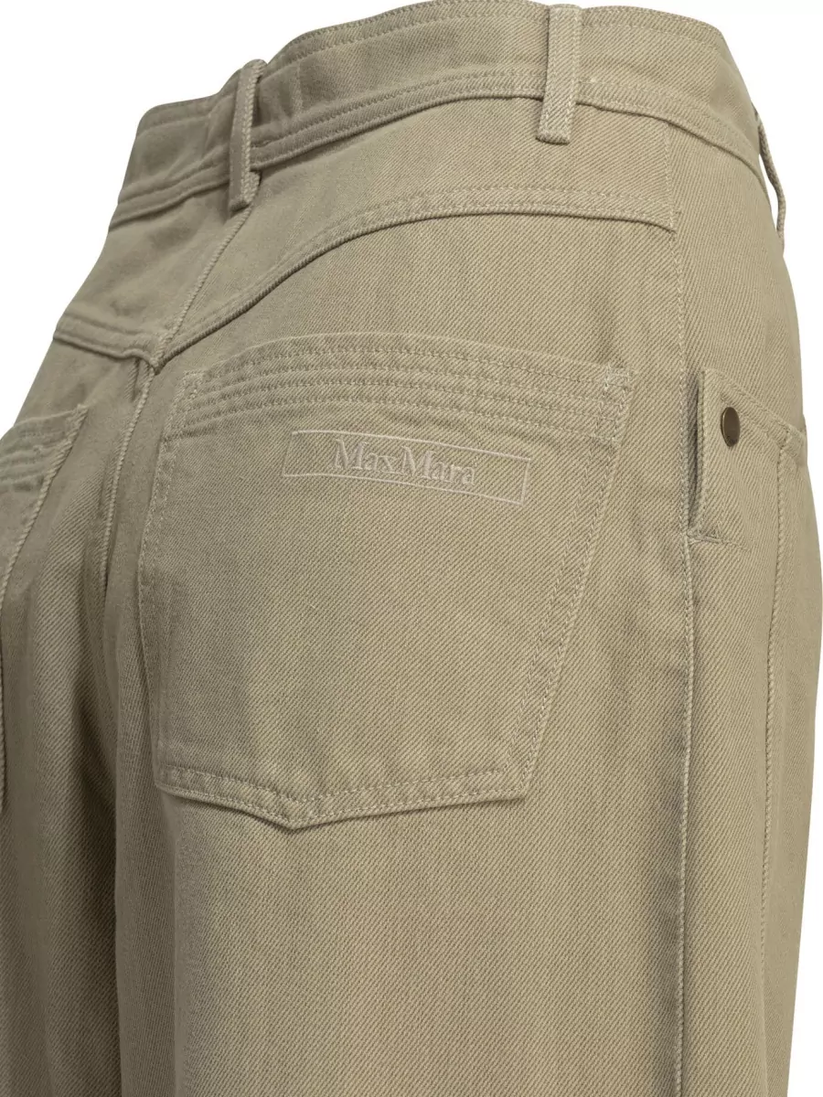 Max Mara Coated Cotton Wide-Leg Trousers