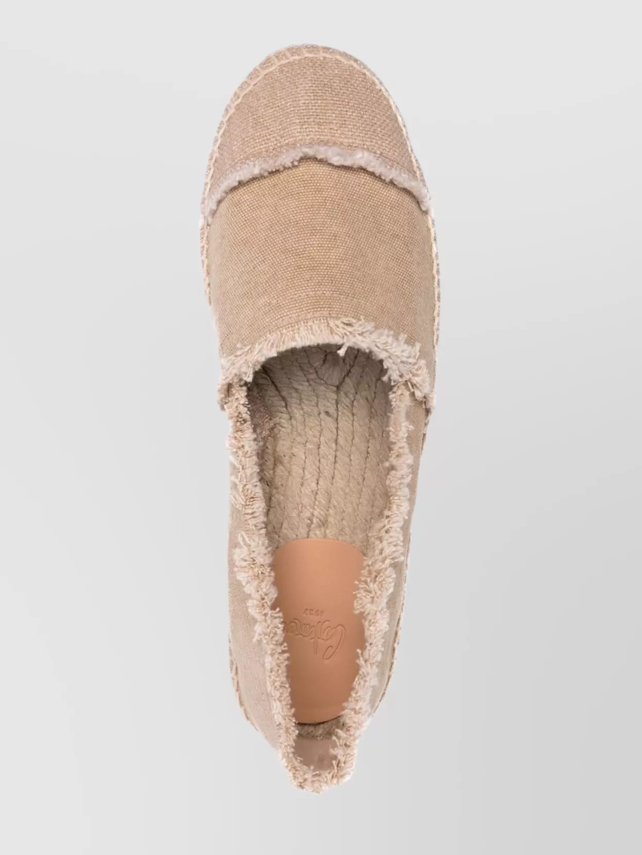 Shop Castaã±er Canvas Espadrilles With Jute Sole And Frayed Detailing