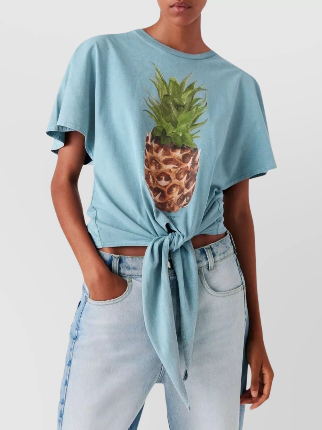 Stella Mccartney Pineapple-print Faded Cotton T-shirt