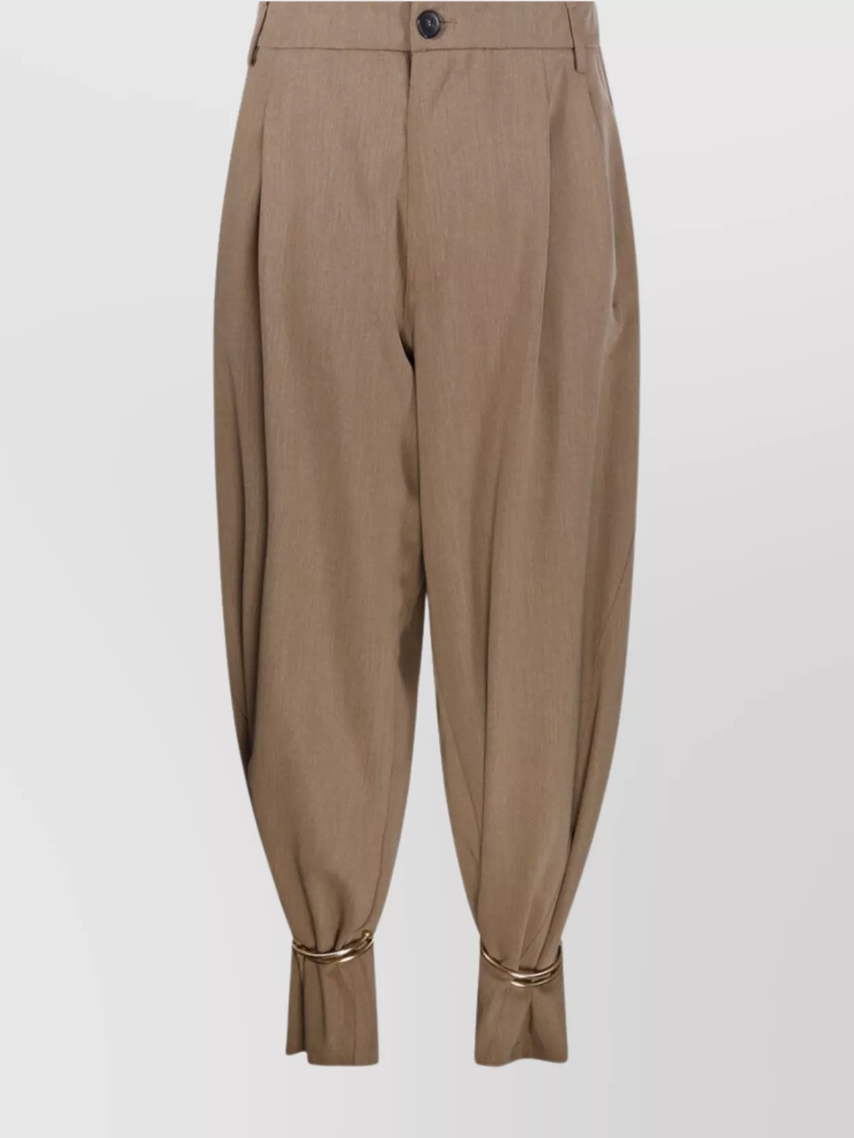 Darkpark Phebe Cuff Adorned Wide-leg Pant In Brown