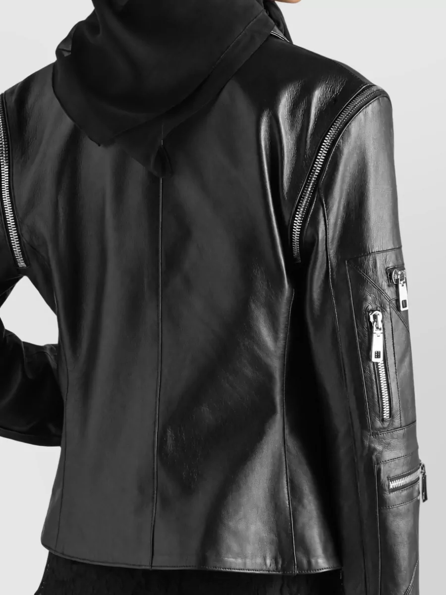Dolce&Gabbana Lambskin Asymmetric Leather Jacket