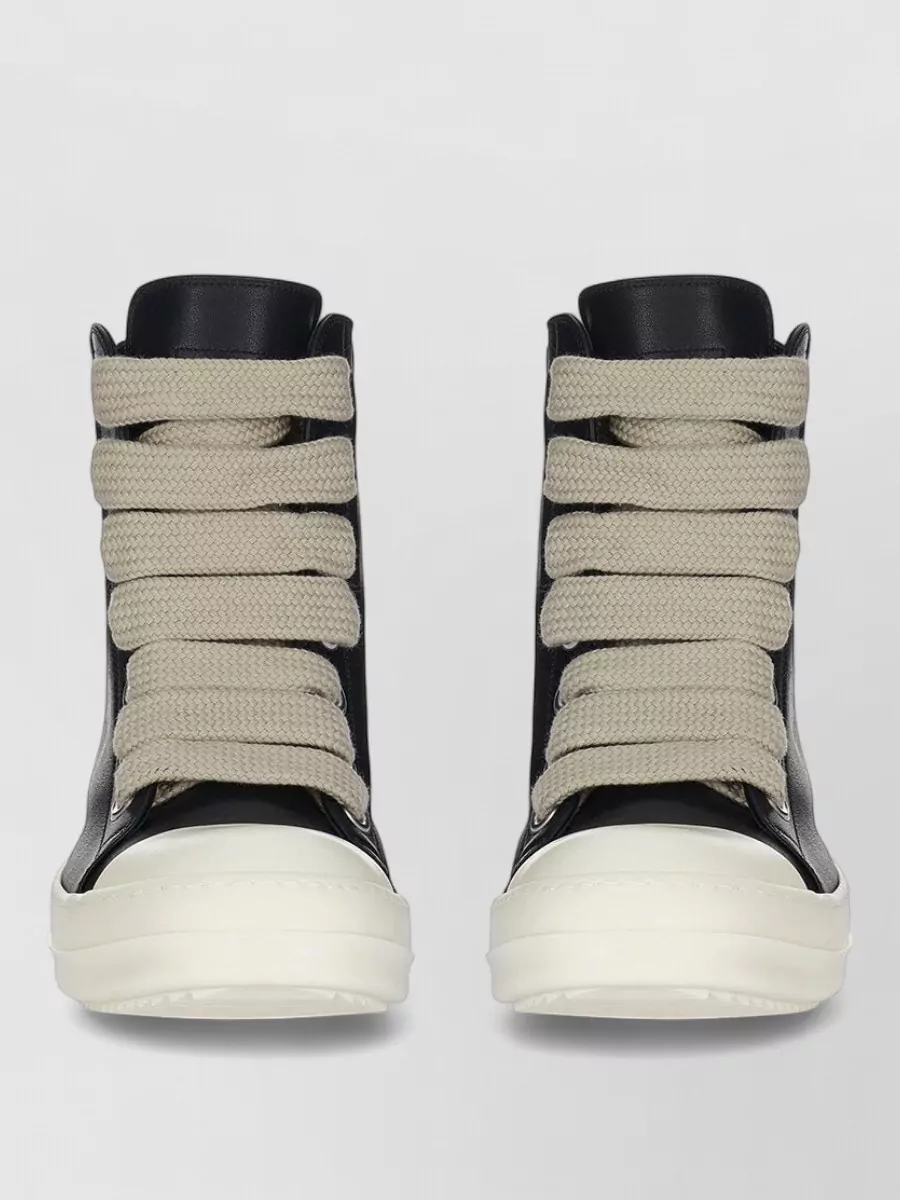 Rick Owens Leather Platform High-Top Sneakers