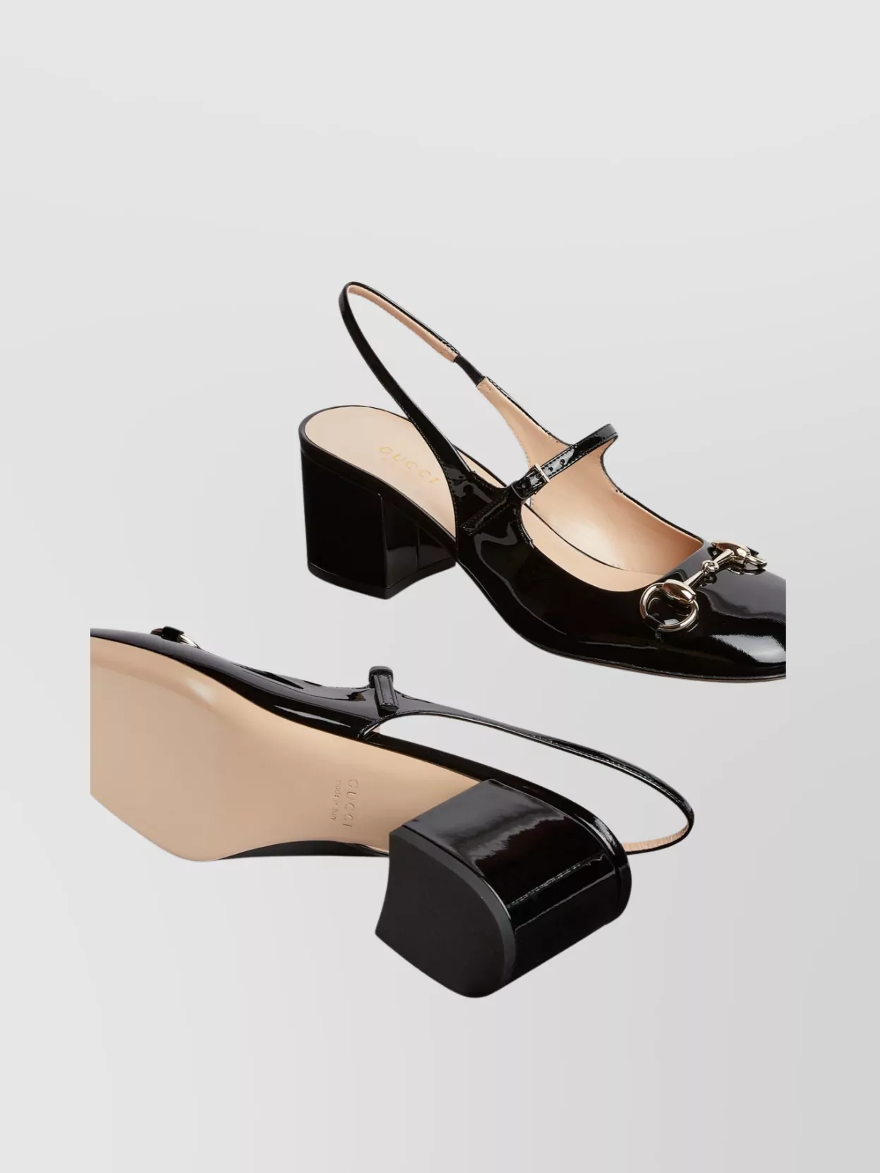 Gucci Horsebit Detail Sling Back Block Heel Pumps
