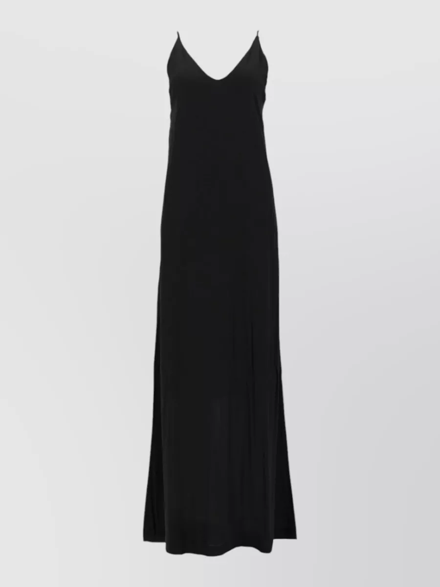 Nude V-Neck Maxi Dress