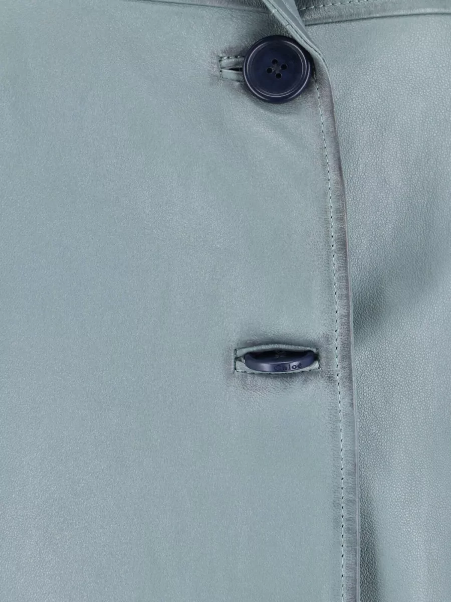 Chloé Lamb Leather Single-Breasted Coat
