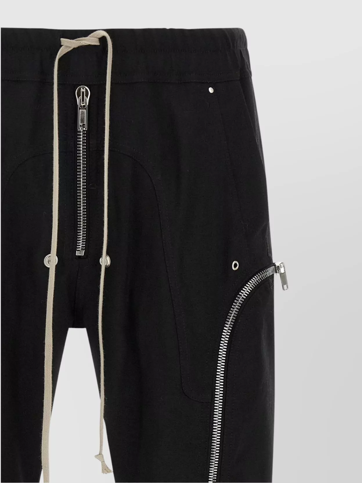 Rick Owens Bauhaus-inspired Cargo Pants With Elastic Waistband In Black