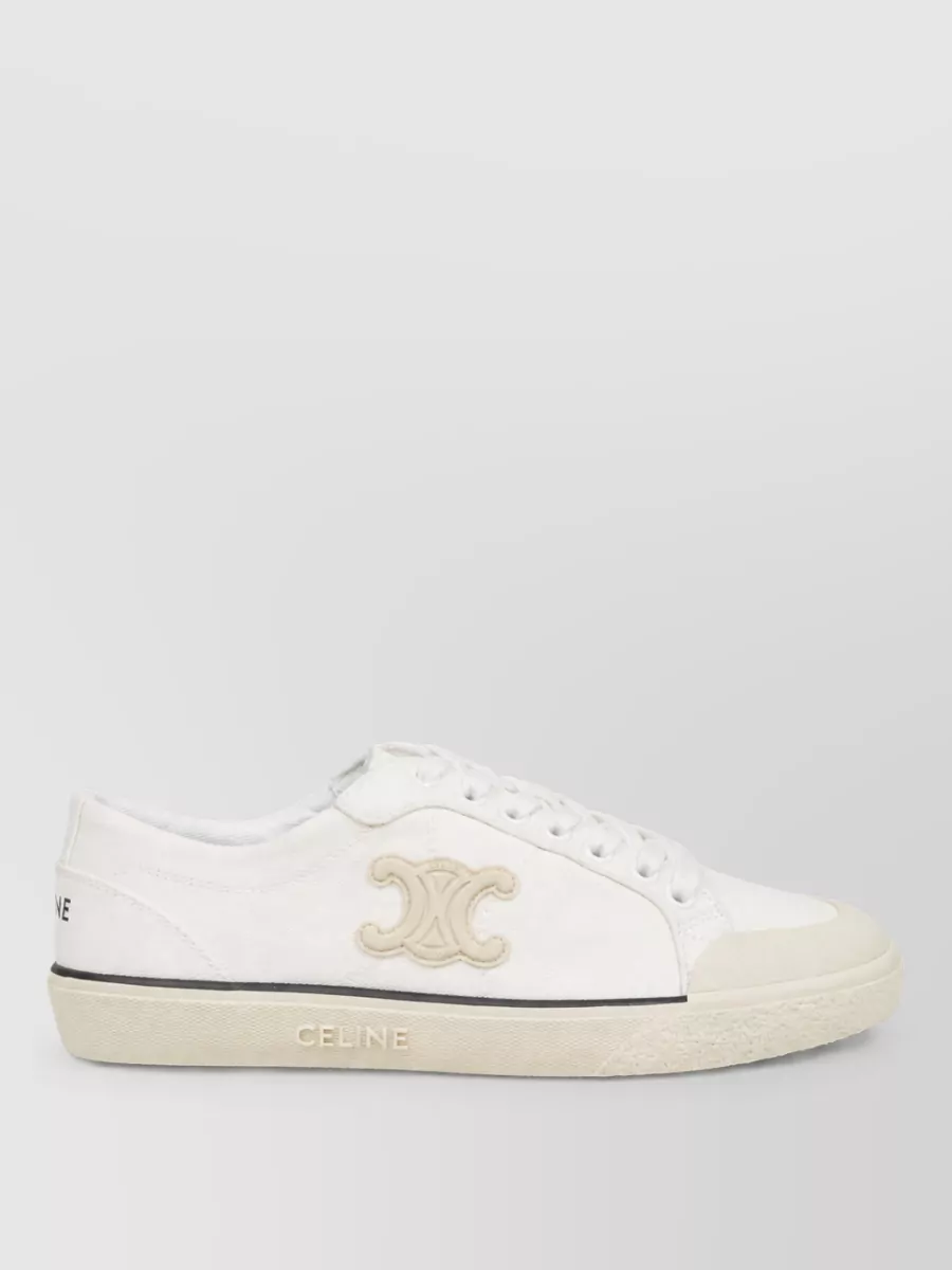 Celine Cotton Lace-Up Sneakers