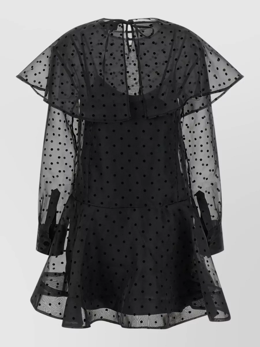 Ganni Polka-Dot Organza Mini Dress