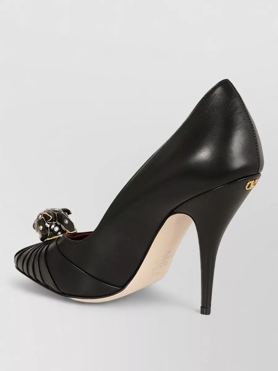 Valentino Garavani Crystal Embellished Leather Pumps