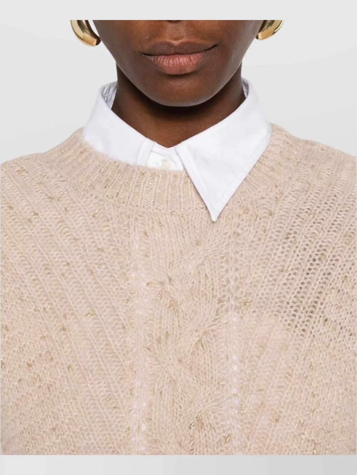 S Max Mara Cable Knit Crew Neck Knitted Vest