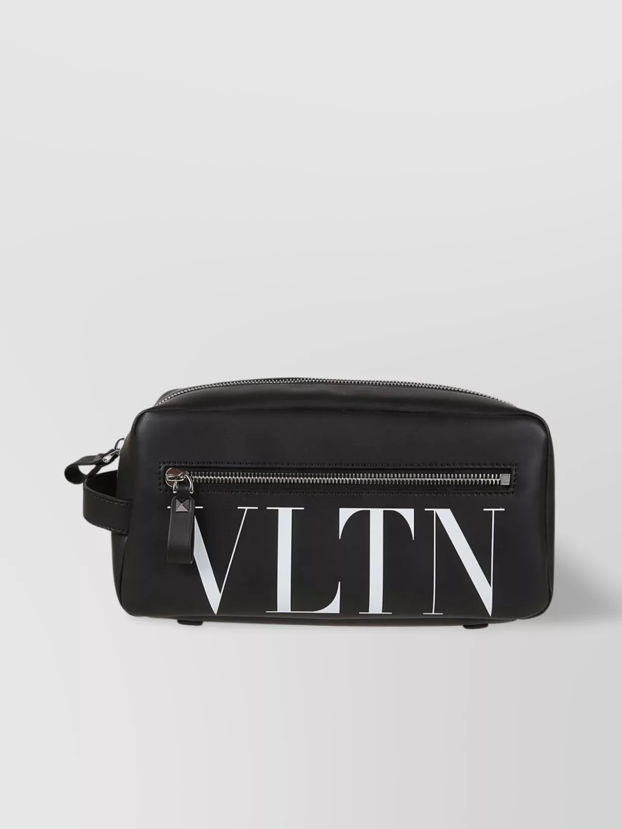 Shop Valentino Calfskin Zip Clutch With Side Handle