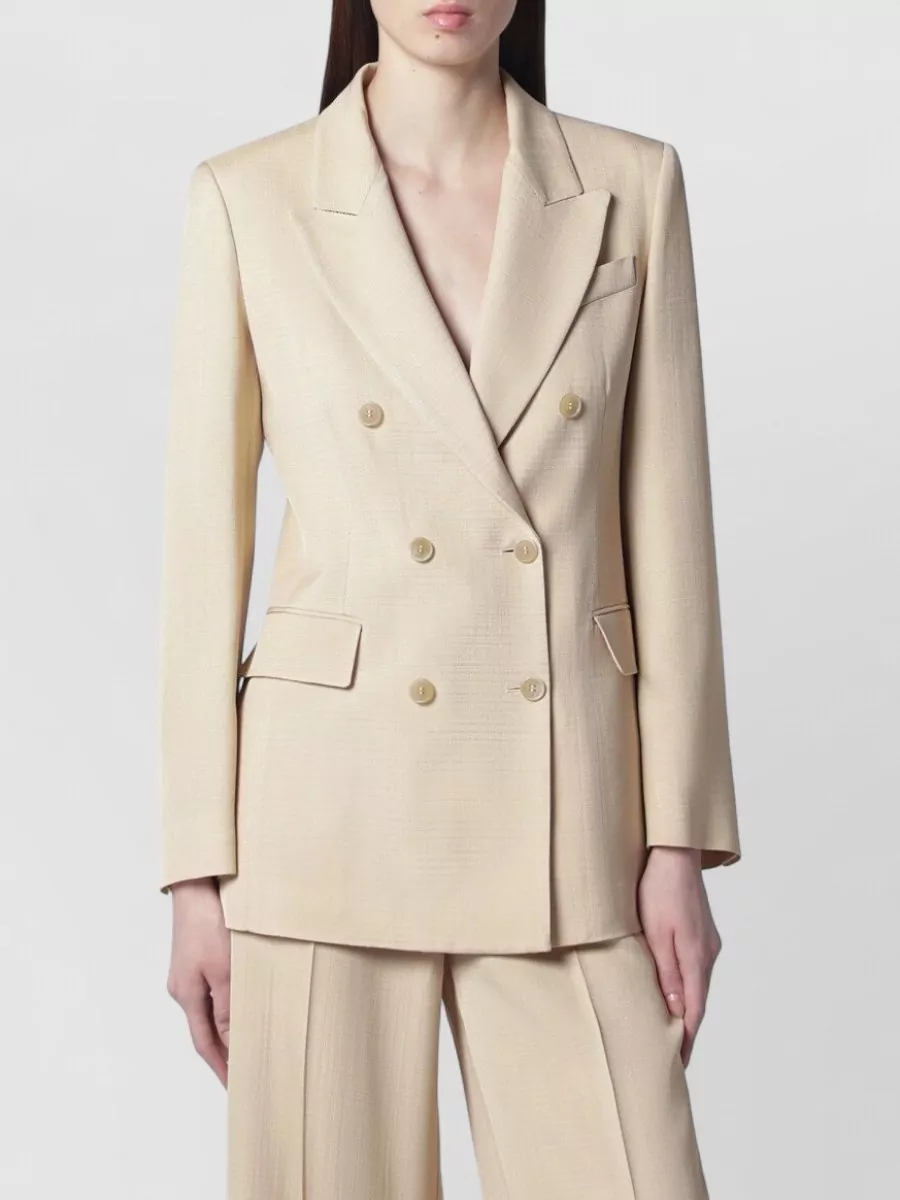 P.a.r.o.s.h . Double-breasted Corduroy Tailored Blazer In Neutral