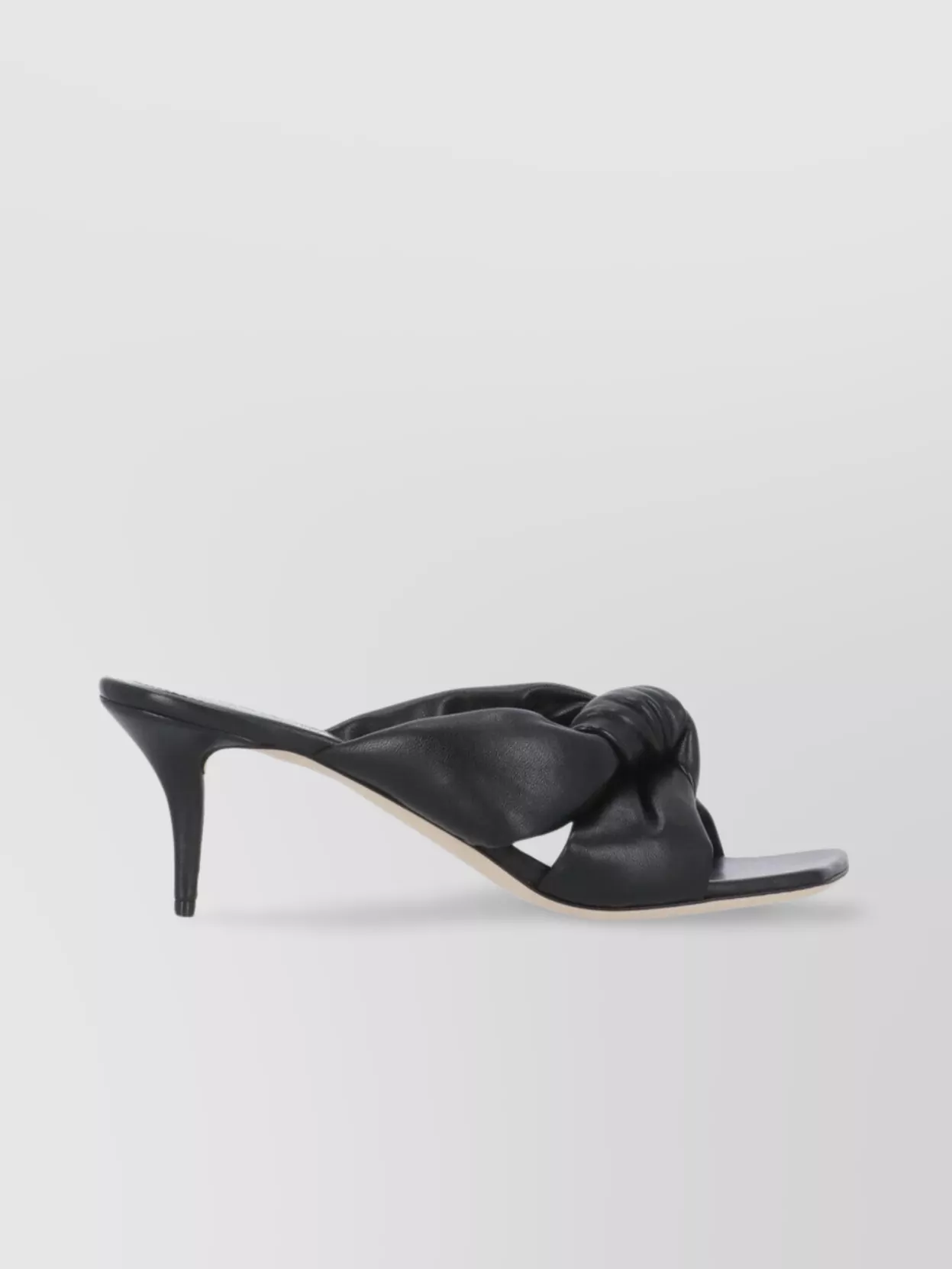 Fabiana Filippi Leather Sandals With Braided Front And Kitten Heel