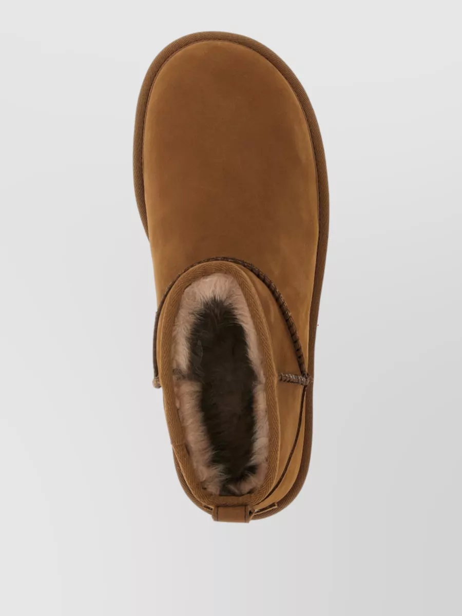 Ugg Leather Ultra Mini Ankle Boots