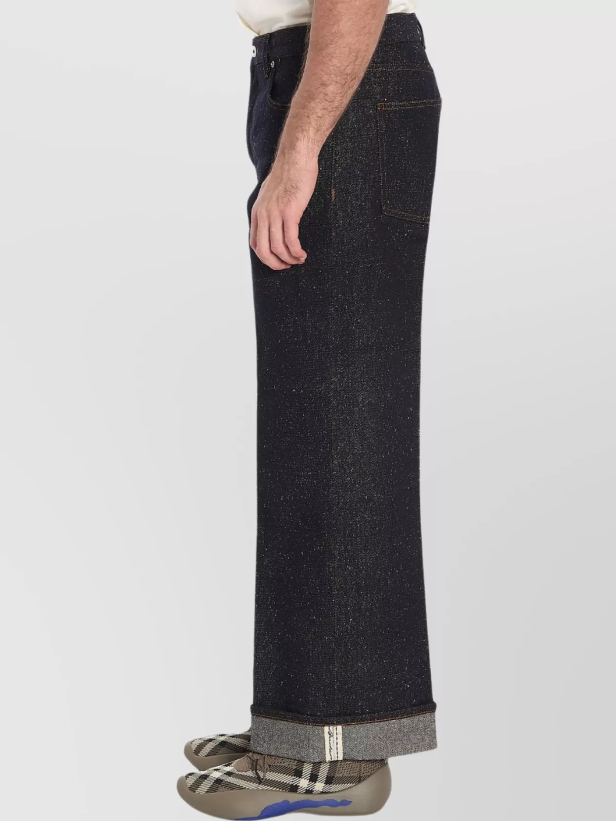 Burberry Straight Leg Rolled Cuff Denim Trousers