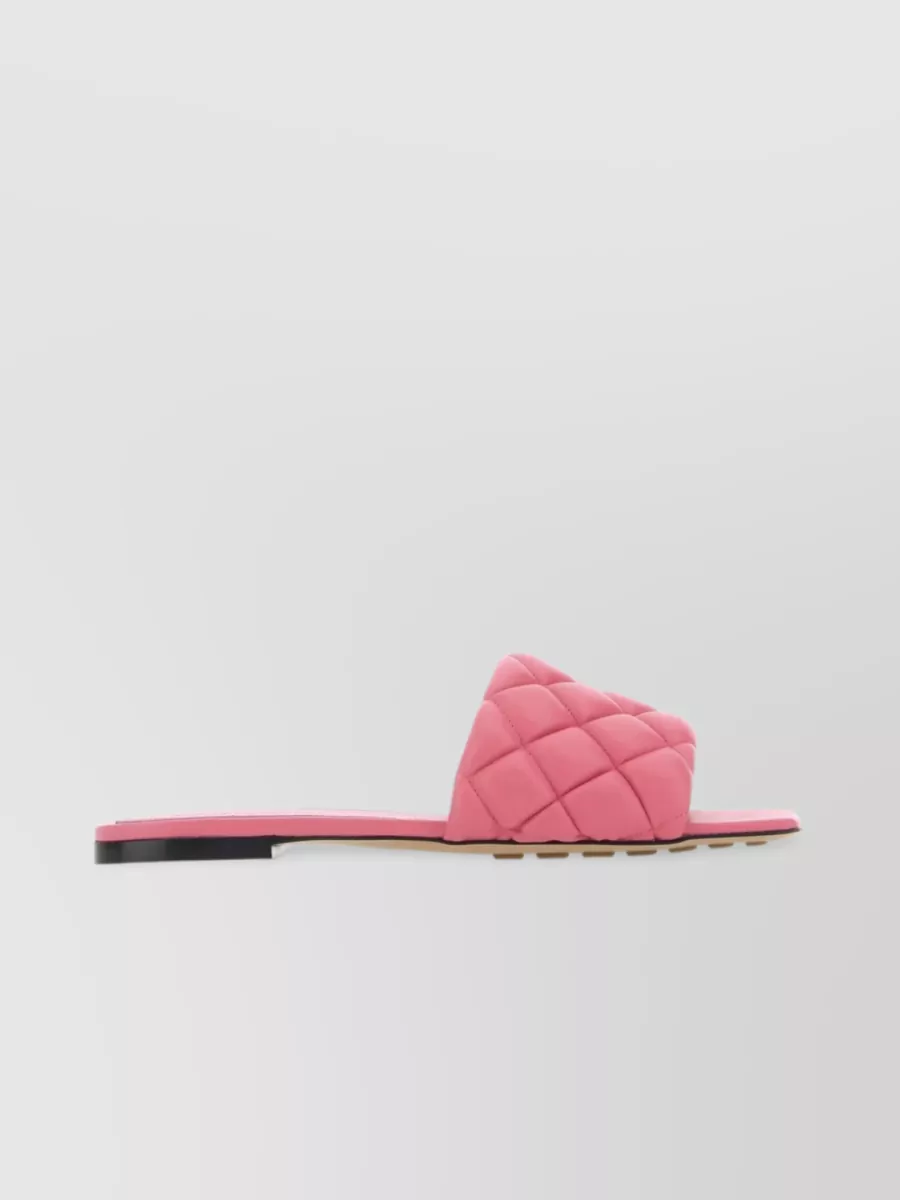 Shop Bottega Veneta Soft Leather Quilted Slippers In Pink