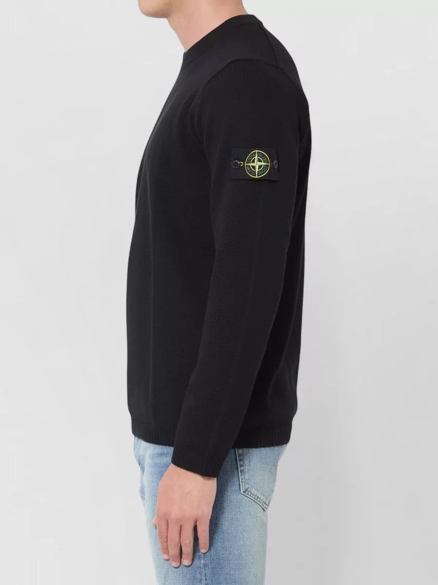 Stone Island Cotton Ribbed Crew Neck Relaxed-Fit Sweater
