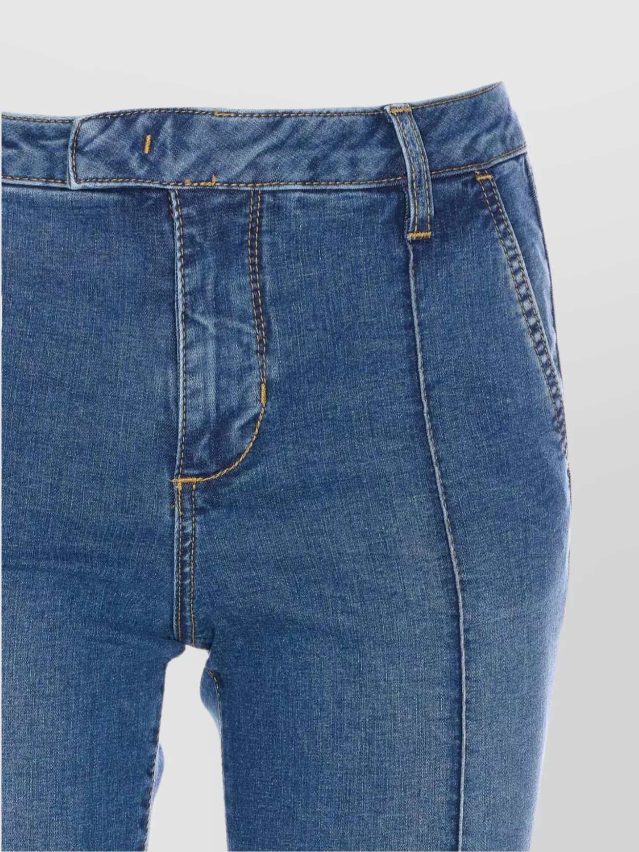 LIU •JO FLARED DENIM JEANS WITH FRONT AND BACK POCKETS
