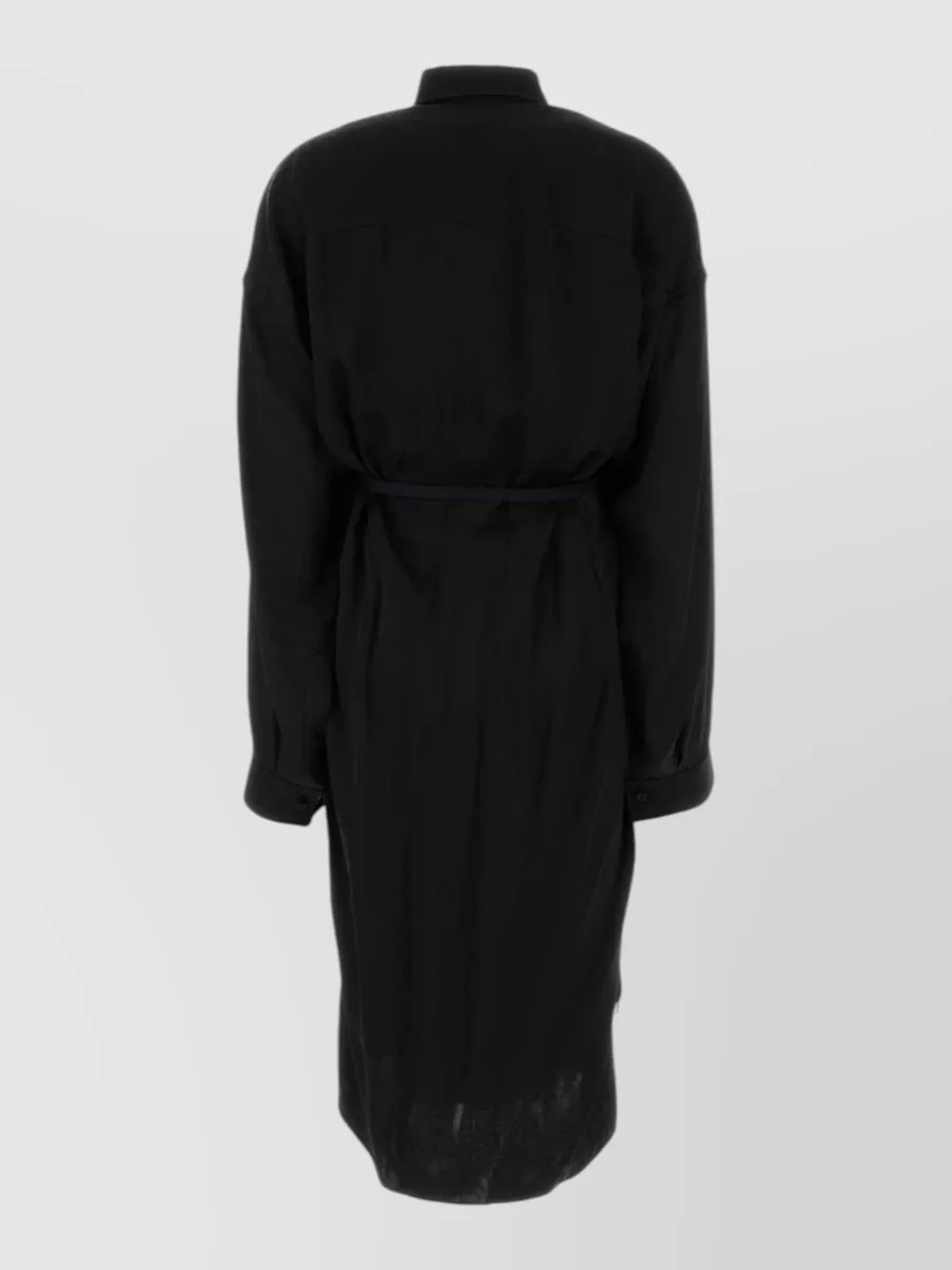 Balenciaga Satin Knee-Length Shirt Dress