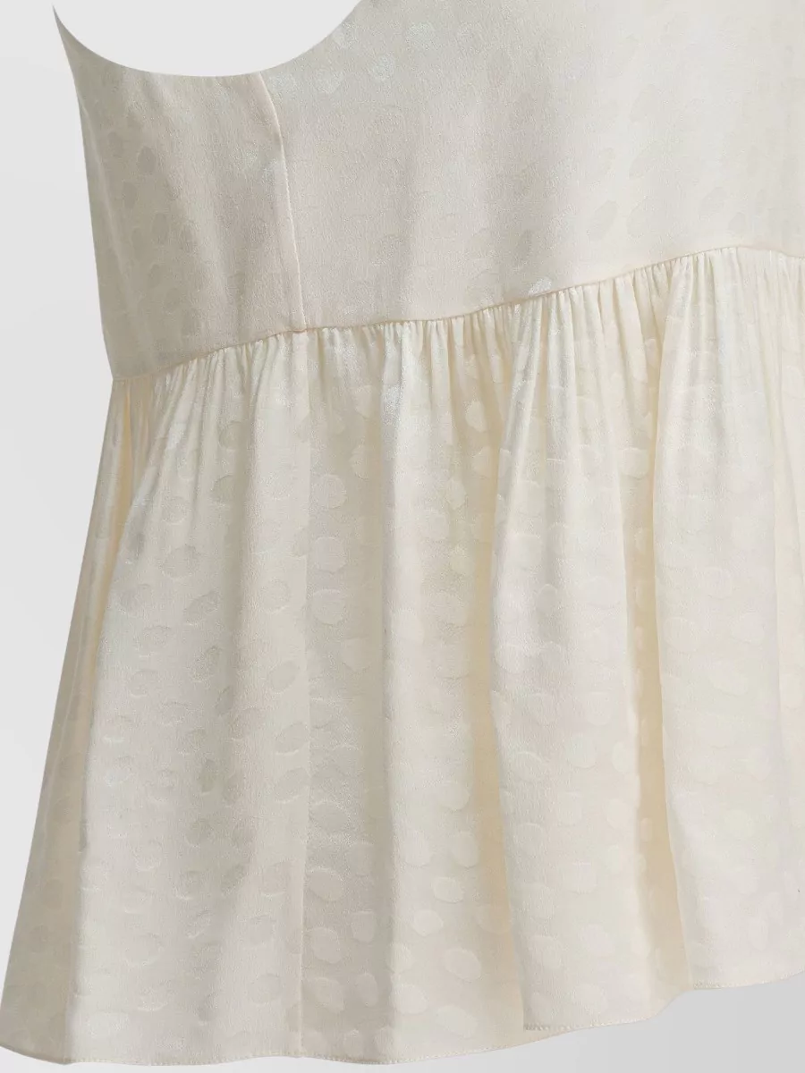 Chloé Silk Peplum Top Scoop Neck