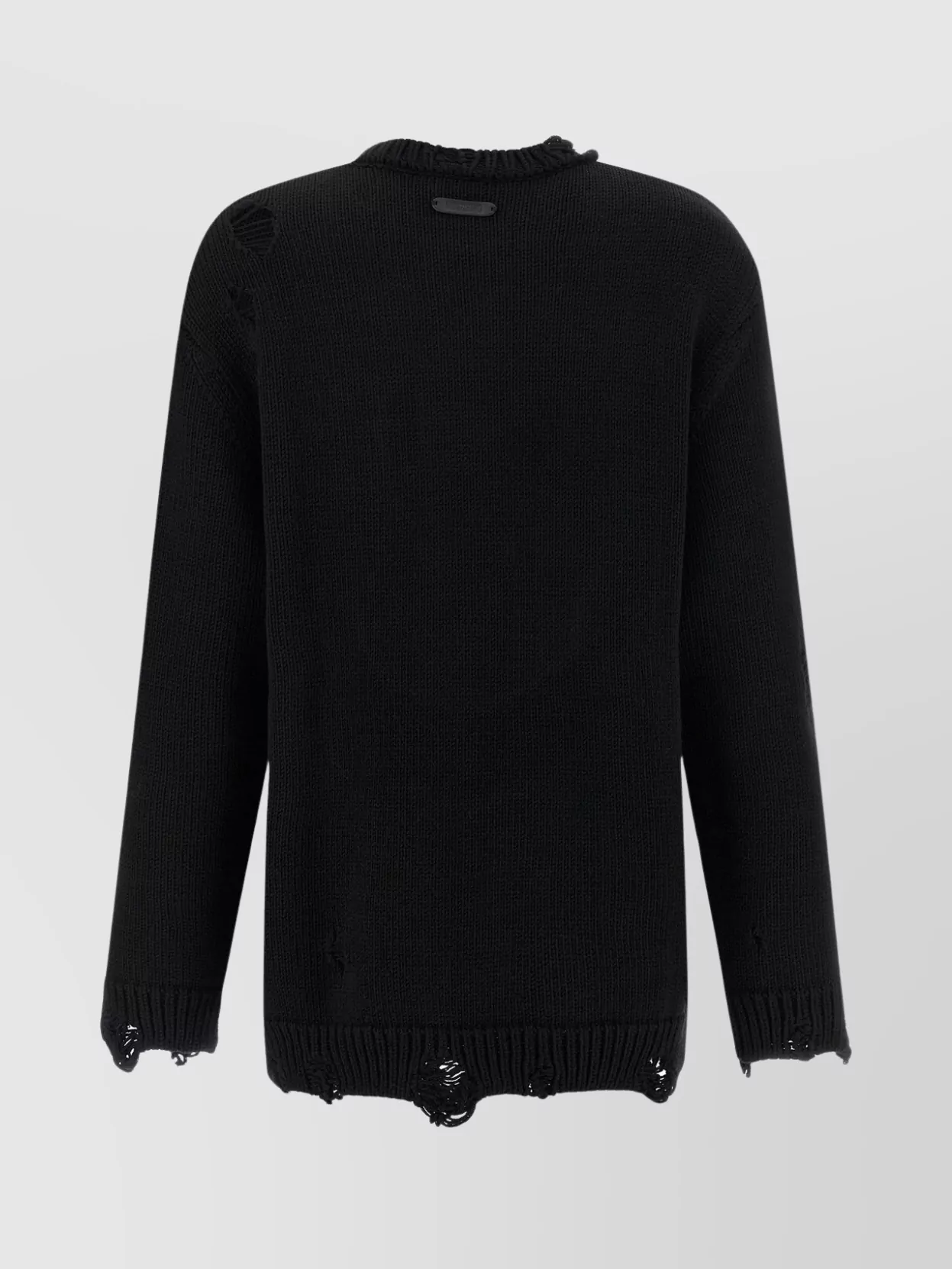 Moschino Oversized Pullover In Carved Wool In Black