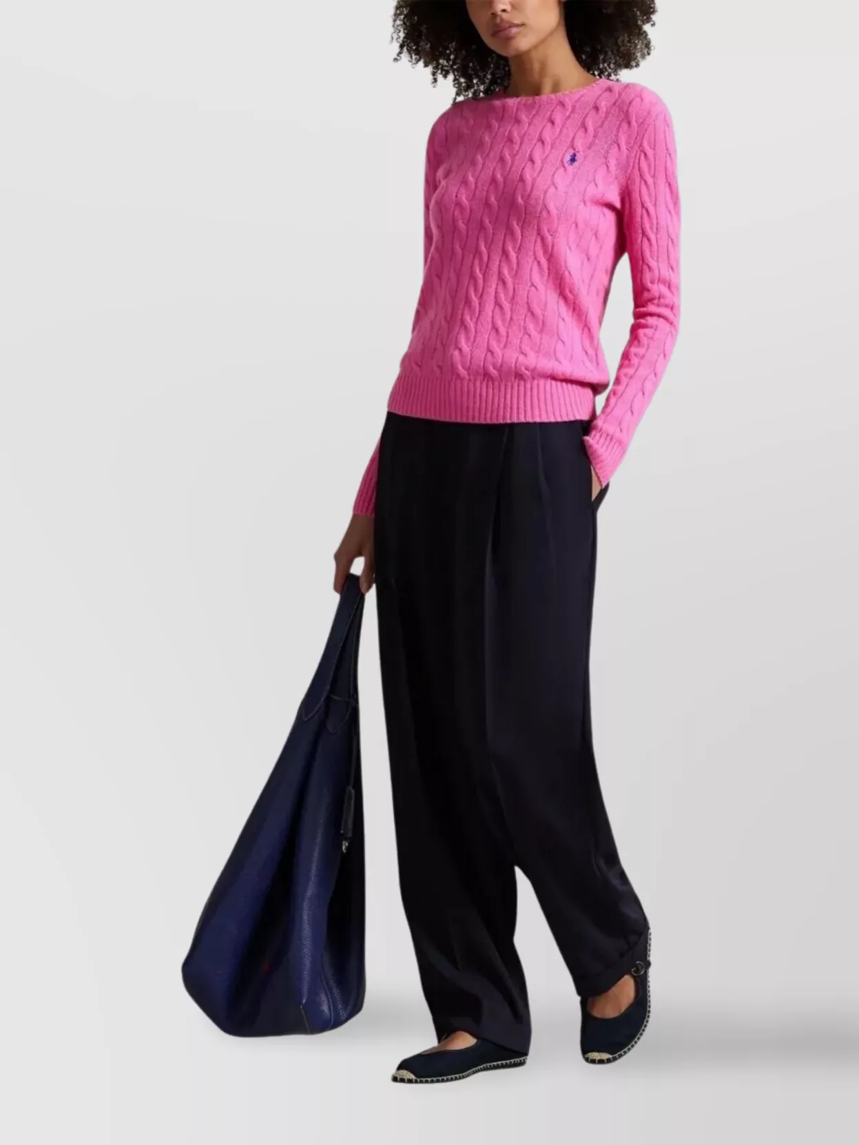 Polo Ralph Lauren Cashmere Wool Cable Knit Crewneck Jumper
