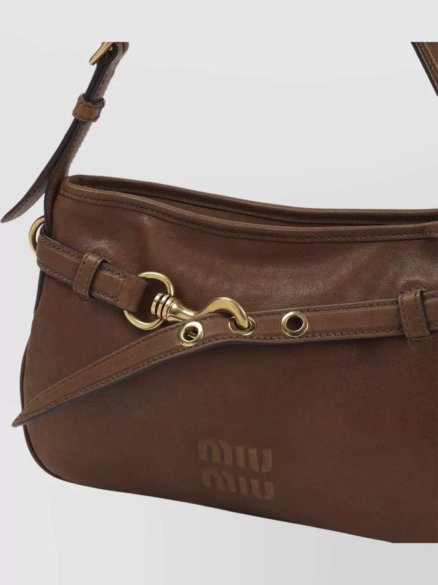 Miu Miu Pocket Leather Shoulder Bag