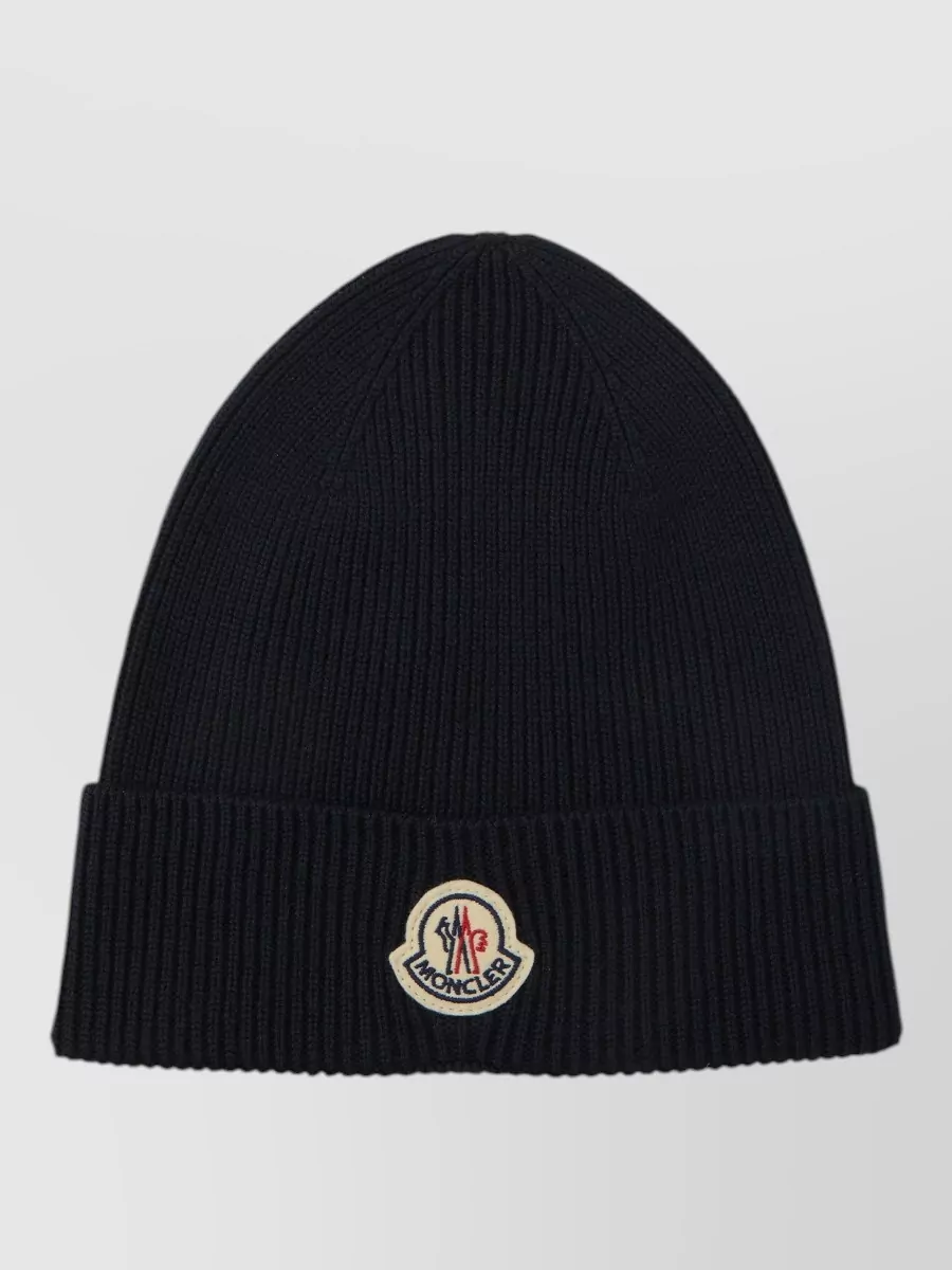 Moncler ribbed virgin wool beanie