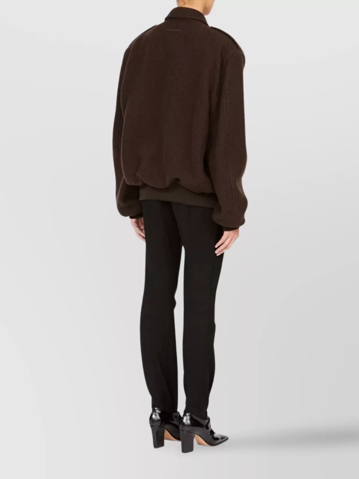 Mm6 Maison Margiela Sports Jacket With Epaulettes And Ribbed Cuffs In Brown