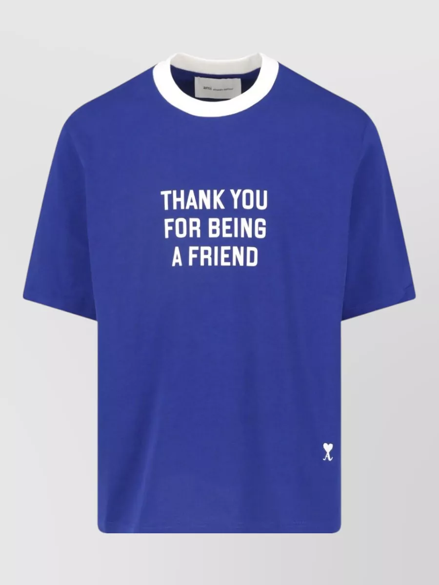 Ami Paris logo print cotton t-shirt
