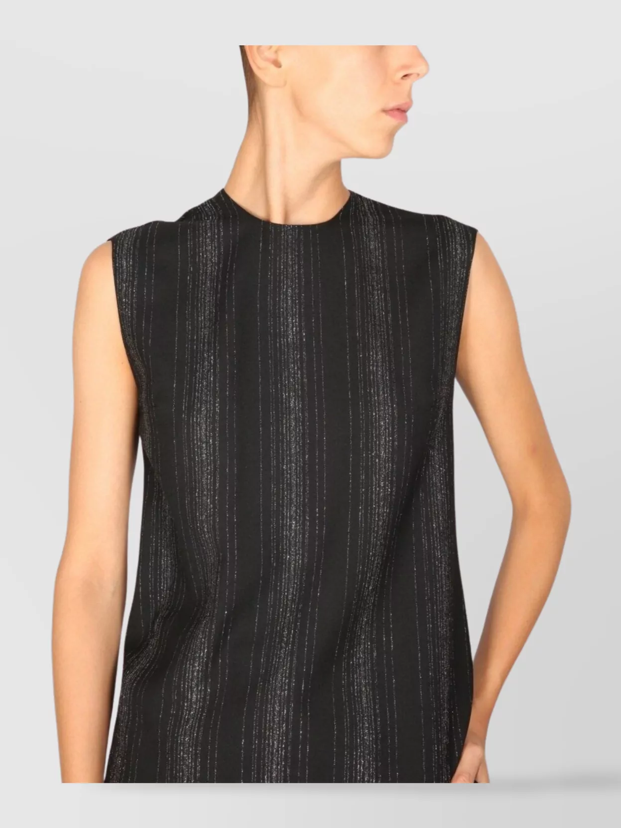 Stella Mccartney Metallic Stripe Sleeveless Crossbar Top