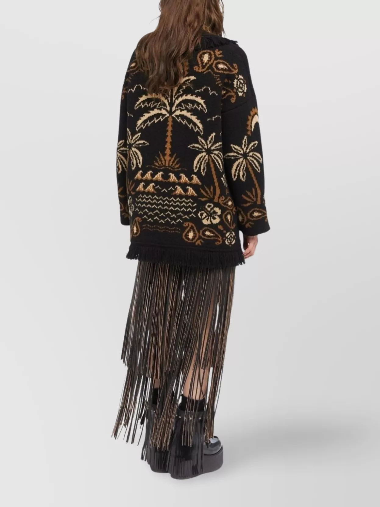 Alanui Glimpse Of Eden Wool And Cashmere Cardigan In Multi