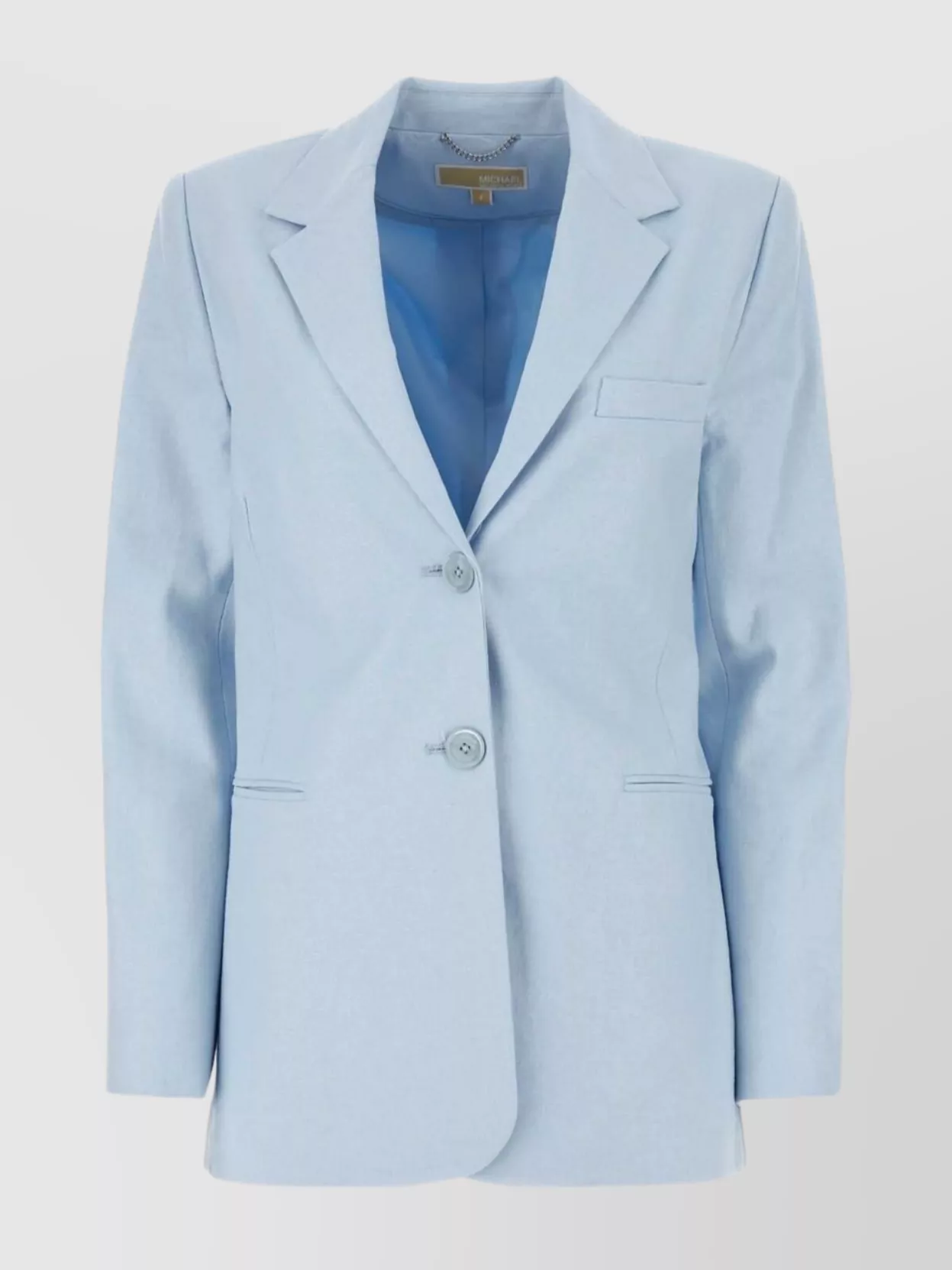 Shop Michael Kors Linen Blend Blazer With Front Flap Pockets