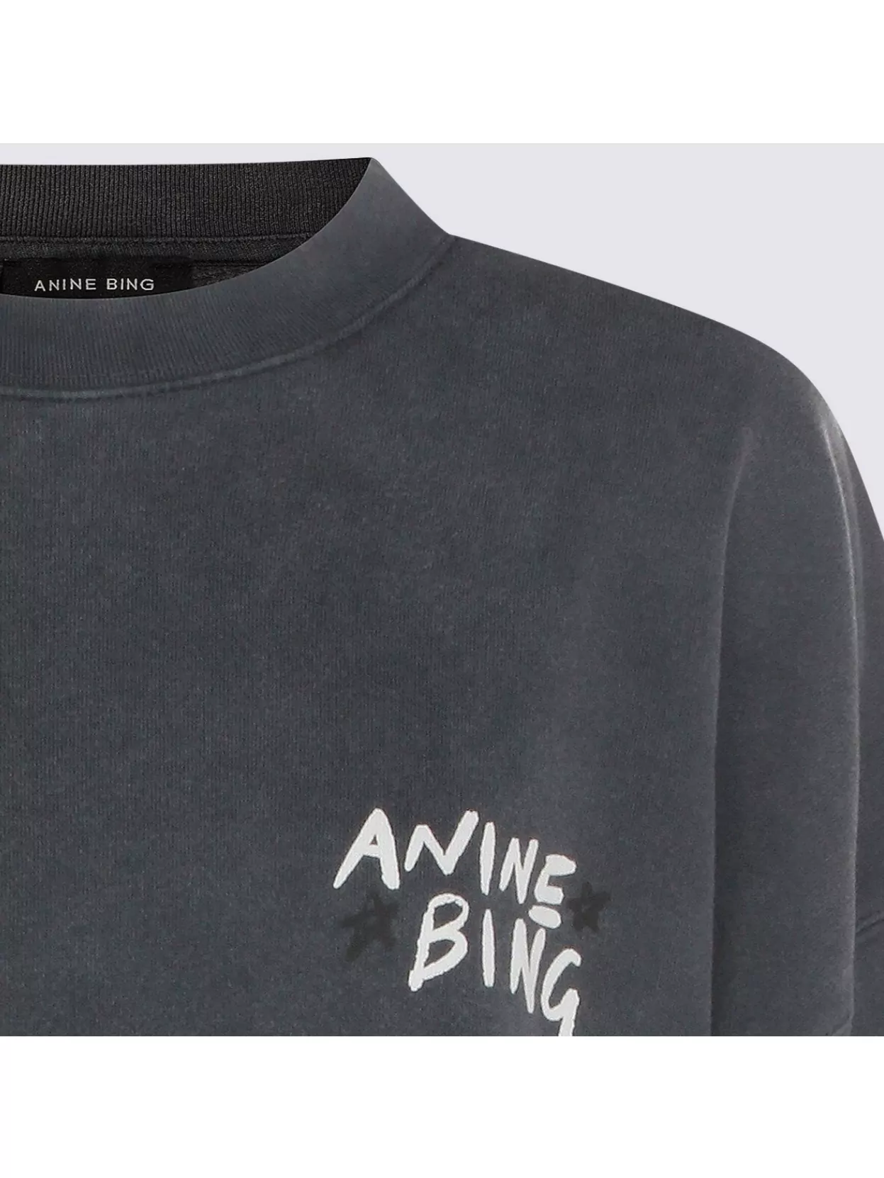 Anine Bing Graphic Print Long Sleeve Knit Sweatshirt In Blue