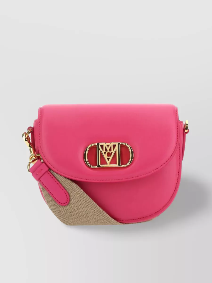Shop Mcm Nappa Leather Shoulder Bag With Detachable Strap In Pink
