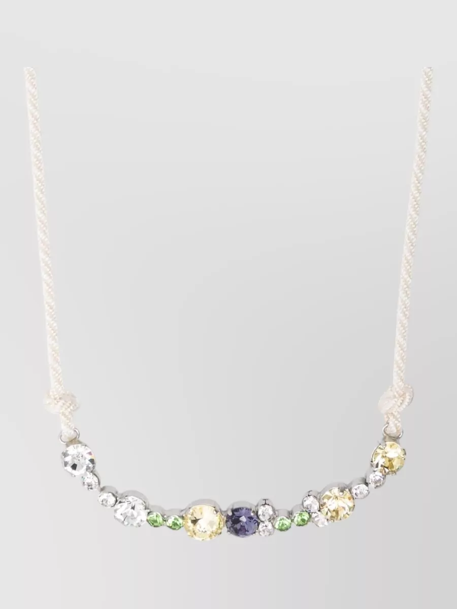 Forte Forte Braided Necklace Heart Pendant Faux Jewel
