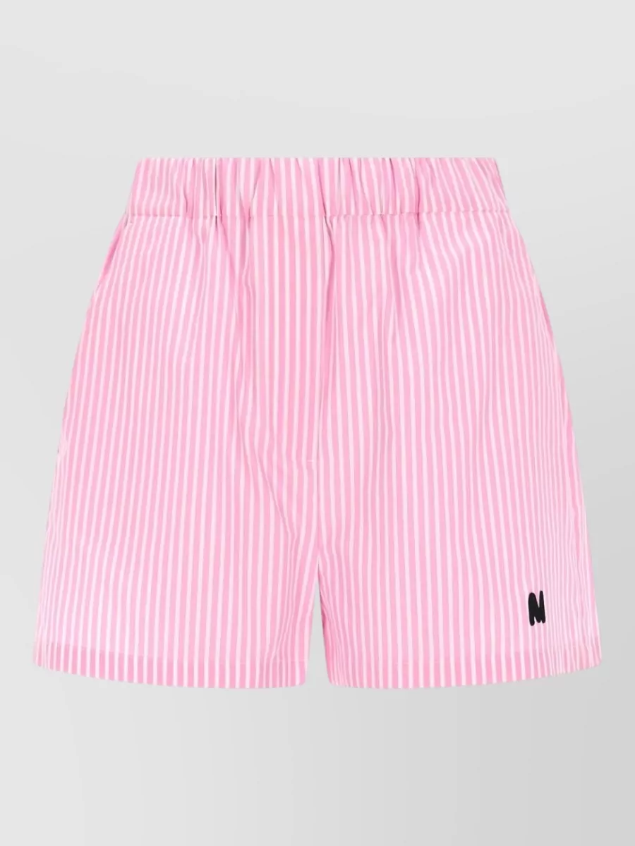 MSGM cotton logo-print cropped trousers