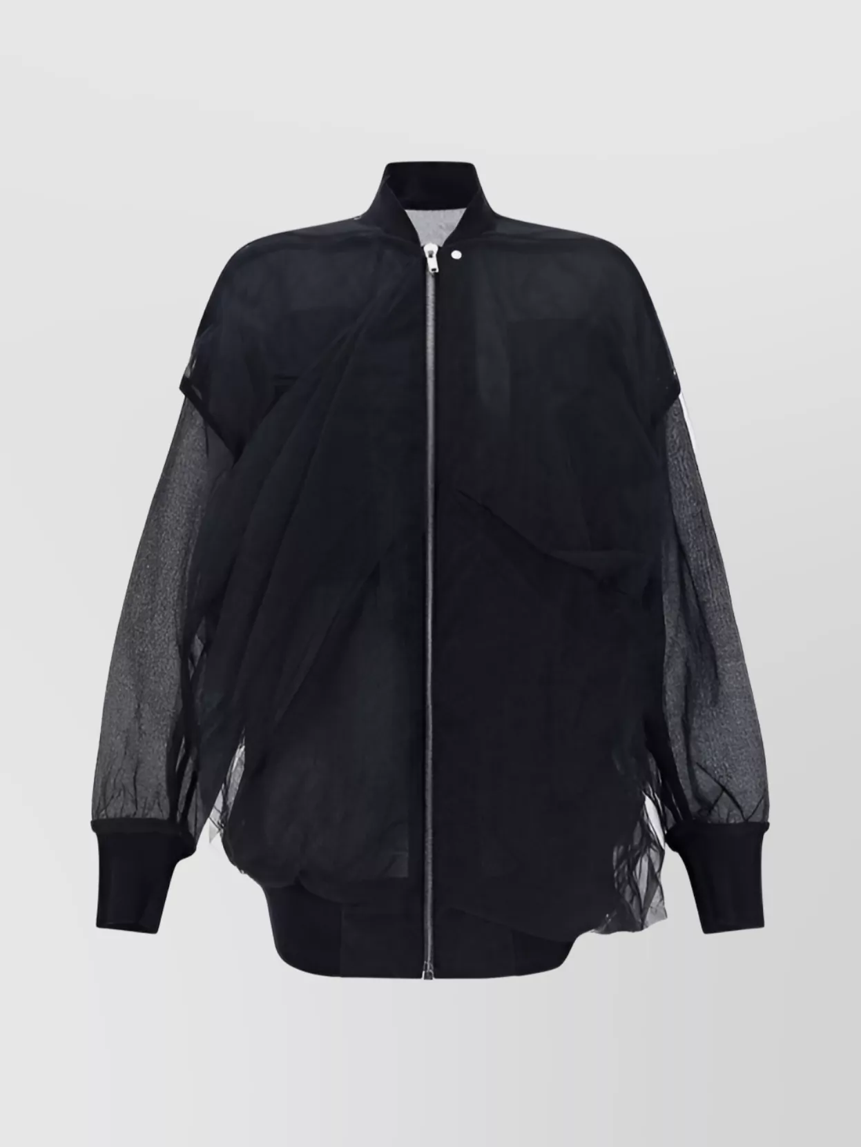 Rick Owens Layered Monochrome Oversize Jacket In Transparent