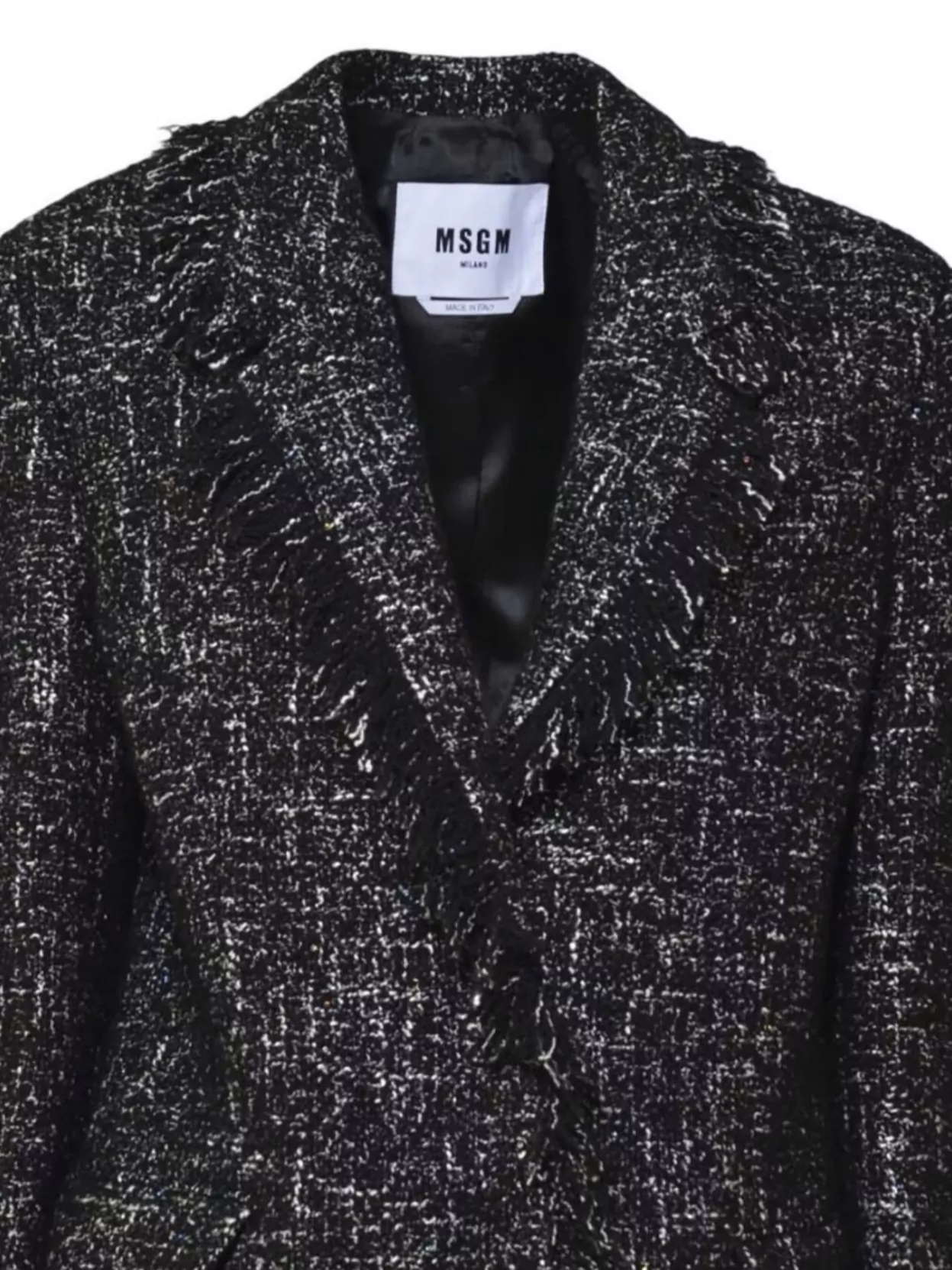 Msgm Frayed Edge Blazer Flap Pocket In Gray