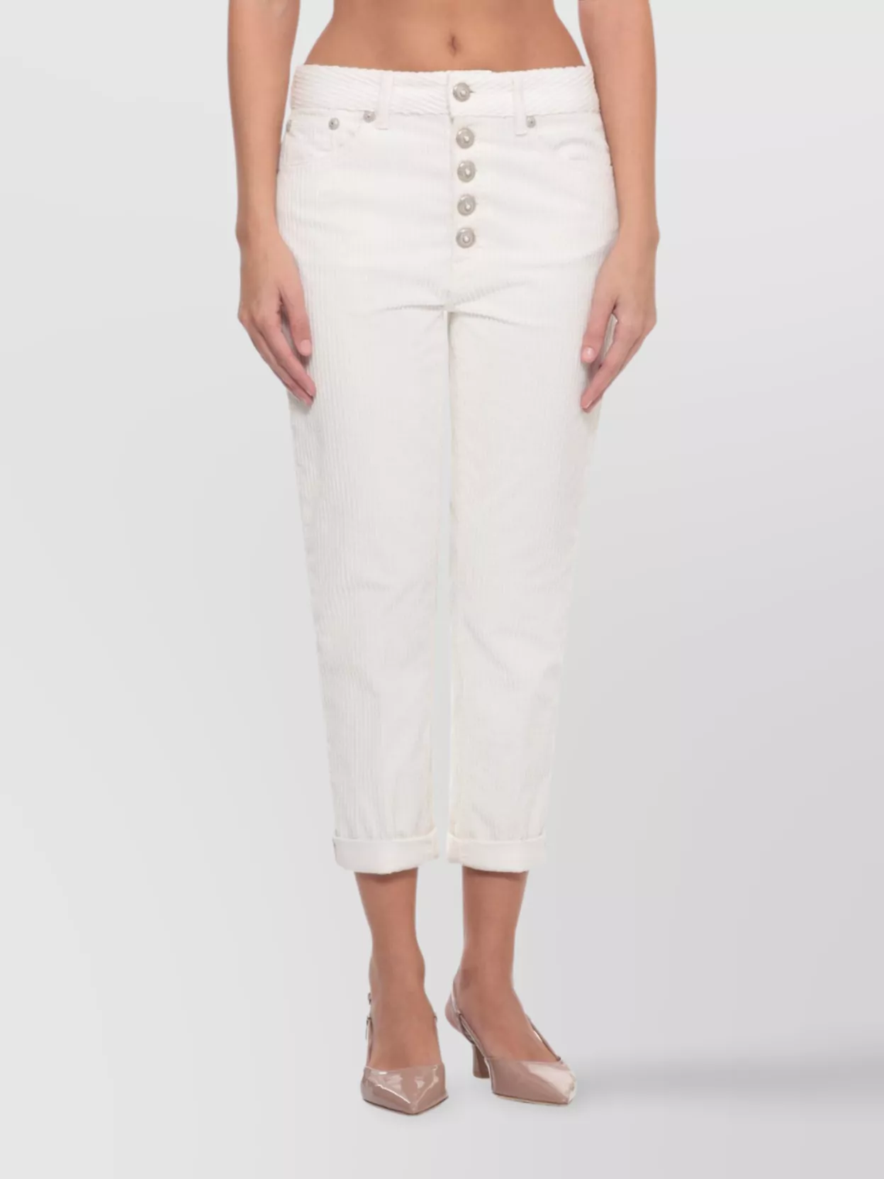 Dondup Straight Leg Corduroy Trousers With Five Pockets